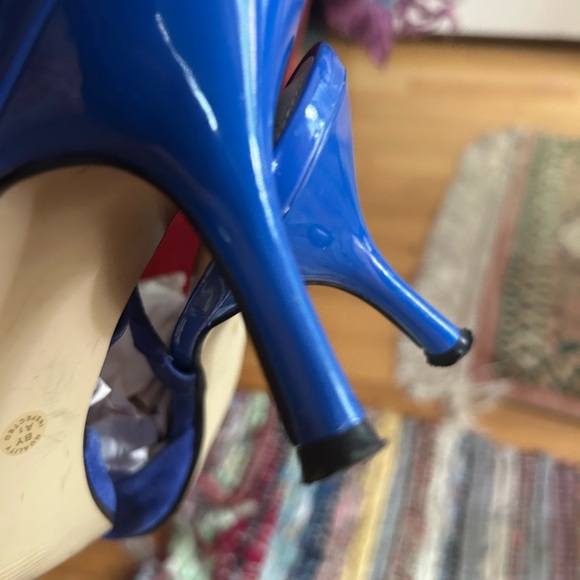 Vintage Y2K Liz Claiborne Royal Blue Suede Kitten Heels 8M - Picture 4 of 16